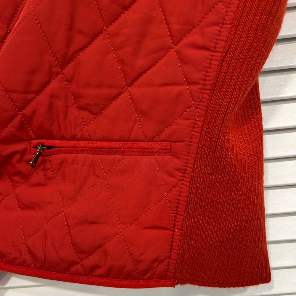 Talbots Quilted Vest Sleeveless Pockets Snap Front Rust Orange Size S Petite - Picture 6 of 9